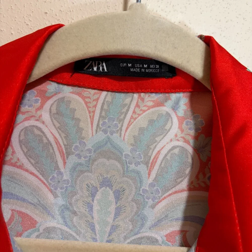 Zara Multicolor Printed Button Up Maxi Midi Shirt Dress - Picture 7 of 16